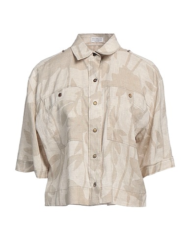 BRUNELLO CUCINELLI Hemden und Blusen mit Blumen Beige 100% Leinen