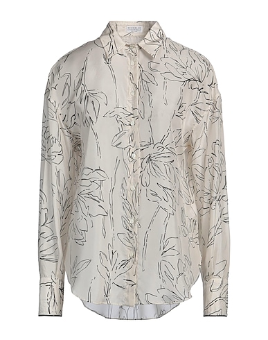 BRUNELLO CUCINELLI Floral shirts & blouses Ivory 100% Silk