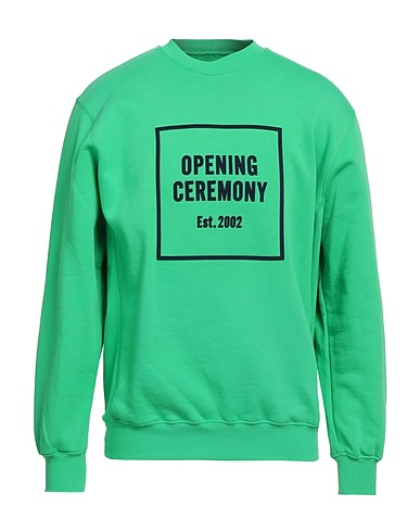 OPENING CEREMONY Sweatshirt Green 100% Cotton, Elastane