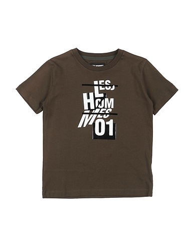 LES HOMMES T-shirt Military green 100% Cotton