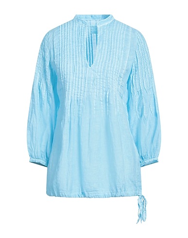 120% LINO Top Sky blue 100% Linen