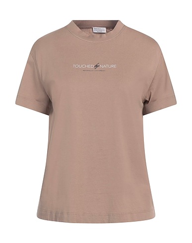 BRUNELLO CUCINELLI T-shirt Light brown 100% Cotton