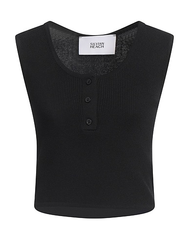 SILVIAN HEACH TOPWEAR Black 65% Viscose, 35% Nylon