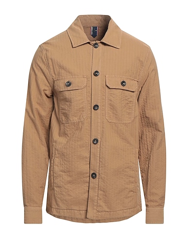 MANUEL RITZ Solid color shirt 98% Cotton, 2% Elastane