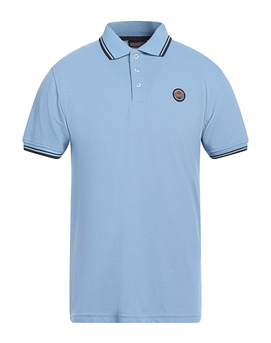 MUSEUM Polo shirt Pastel blue 100% Cotton