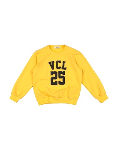 VICOLO Sweatshirt Yellow 95% Cotton, 5% Elastane