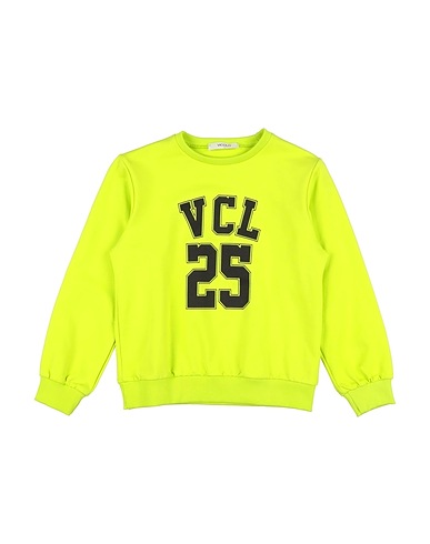 VICOLO Sweatshirt Lime green 95% Cotton, 5% Elastane