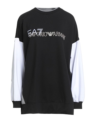 EA7 Sweatshirt Black 47% Cotton, 47% Polyester, 6% Elastane
