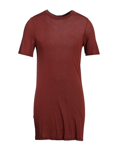 RICK OWENS Basic T-shirt Chocolate brown 88% Viscose, 12% Silk