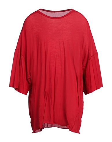 RICK OWENS Oversize-T-Shirt Red 100% Cotton