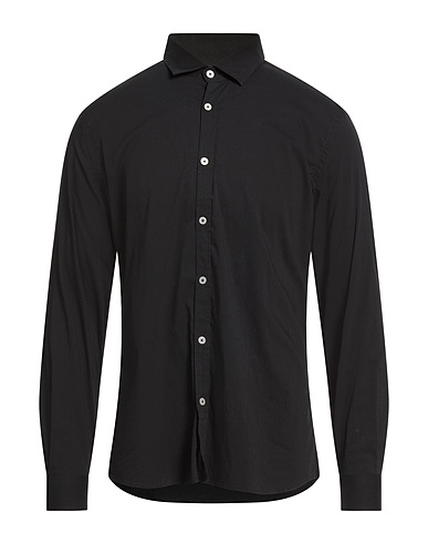 MESSAGERIE Solid color shirt PATRIZIO PISCAGLIA Black 67% Cotton, 30% Polyamide, 3% Elastane