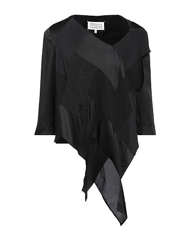 MAISON MARGIELA Top Nero 57% Acetato, 26% Poliammide, 17% Seta, Poliestere