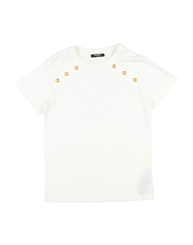 BALMAIN T-shirt Off white 100% Cotton, Elastane