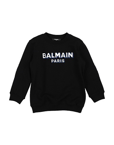 BALMAIN Felpa Nero 100% Cotone, Elastan