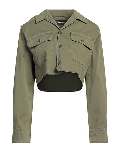 DEPARTMENT 5 Solid colour shirts & blouses Military green 97% Cotton, 3% Elastane