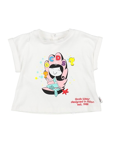 GCDS MINI T-shirt White 100% Cotton, Polyester