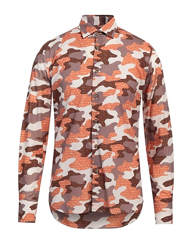 TAKESHY KUROSAWA Patterned shirt Brown 100% Cotton