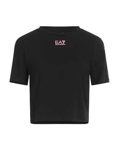 EA7 T-shirt Black 95% Cotton, 5% Elastane