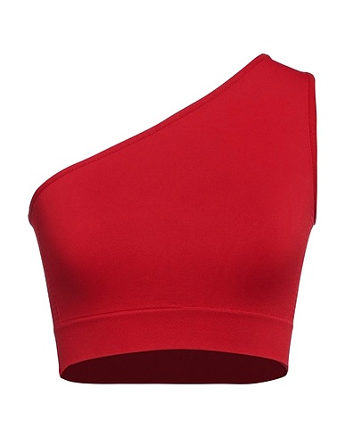 RICK OWENS One-shoulder top Red 95% Polyamide, 5% Elastane
