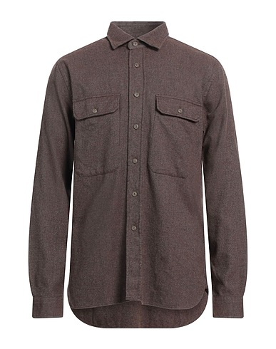 XACUS Solid colour shirt Chocolate brown 100% Cotton
