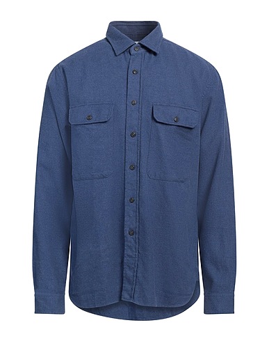 XACUS Solid color shirt Slate blue 100% Cotton