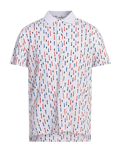 BIKKEMBERGS Polo shirt White 92% Cotton, 8% Elastane