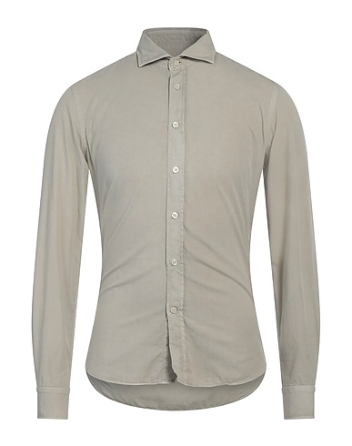 MASTRICAMICIAI Einfarbiges Hemd Khaki 100% Baumwolle