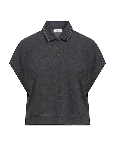 BRUNELLO CUCINELLI Polo Antracite 100% Cotone, Seta, Elastan