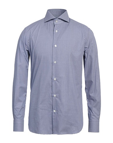 BORSA Patterned shirt Blue 100% Cotton