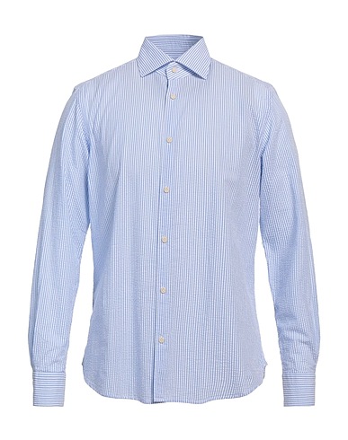 BORSA Striped shirt Azure 100% Cotton