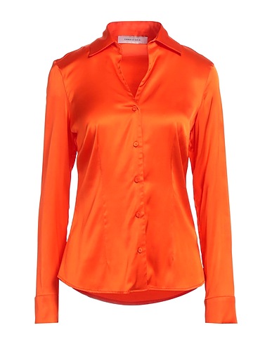 EMMA & GAIA Solid colour shirts & blouses Orange 97% Viscose, 3% Elastane