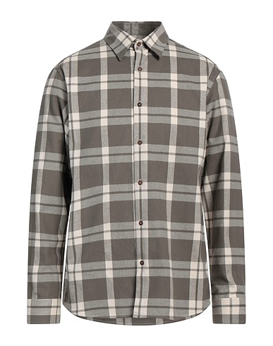 DUNHILL Checked shirt Taupe 100% Cotton