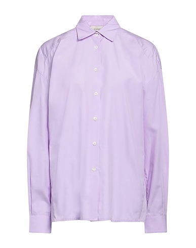 LANEUS Solid colour shirts & blouses Mauve 97% Cotton, 3% Elastane