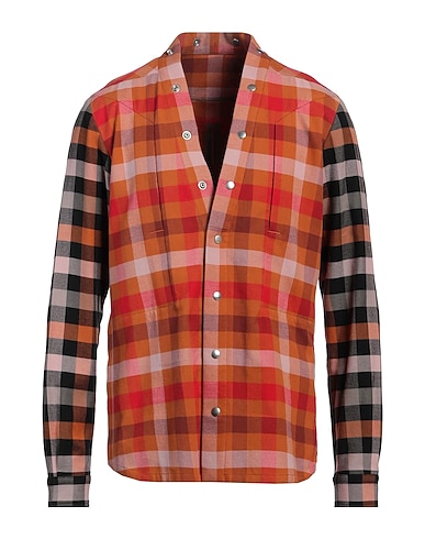 RICK OWENS Checked shirt Brown 100% Cotton