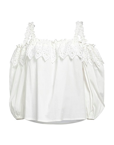 LIU •JO Top spalle scoperte Bianco 72% Cotone, 25% Poliammide, 3% Elastan, Poliestere