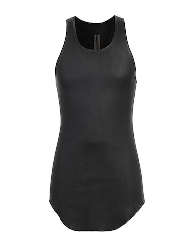 RICK OWENS Tank top Black 65% Lambskin, 34% Cotton, 1% Lycra®