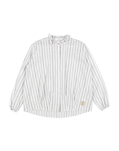 ELEVENTY Camicie  e bluse fantasia Bianco 61% Cotone, 29% Lino, 10% Poliammide