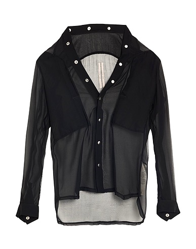 RICK OWENS Solid color shirt Black 100% Silk