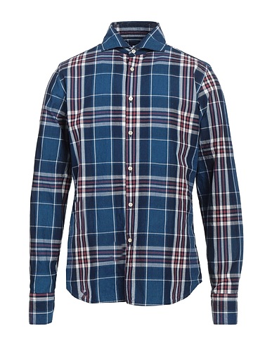 GMF 965 Checked shirt Navy blue 100% Cotton