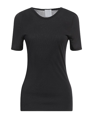 ALLUDE Basic T-Shirt Black 88% Modal, 12% Cashmere