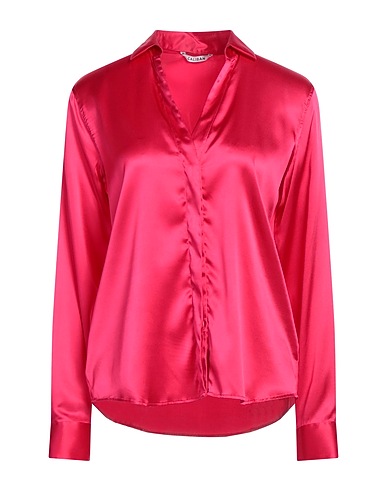 CALIBAN Solid colour shirts & blouses Fuchsia 93% Silk, 7% Elastane