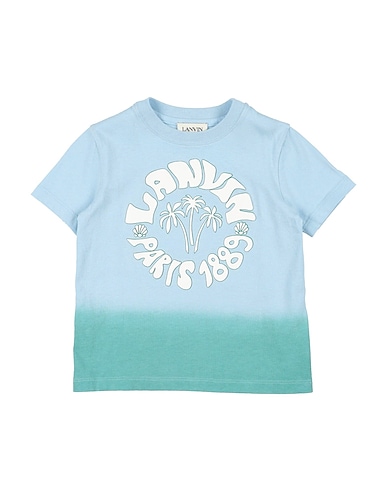 LANVIN T-shirt Celeste 100% Cotone