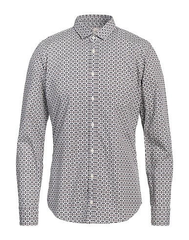 GMF 965 柄入りシャツ ネイビー コットン 100%