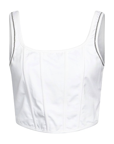 BRUNELLO CUCINELLI Bustier Blanc 65% Coton, 29% Polyamide, 6% Élasthanne, Laiton