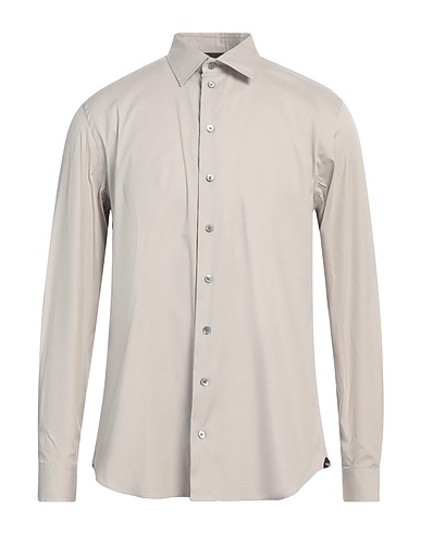 EMPORIO ARMANI Camicia tinta unita Grigio chiaro 69% Cotone, 27% Poliammide, 4% Elastan