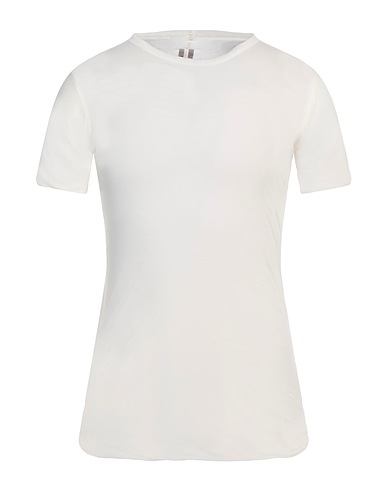 RICK OWENS Basic t-Shirt Κρεμ 100% Βαμβάκι