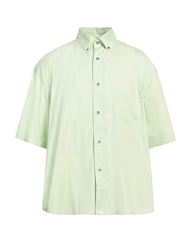 EMPORIO ARMANI Solid colour shirt Light green 69% Cotton, 27% Polyamide, 4% Elastane