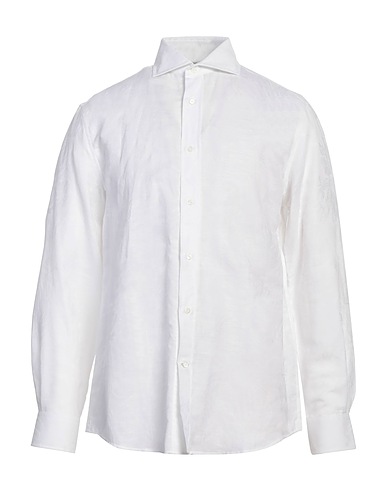 BRUNELLO CUCINELLI Solid colour shirt White 56% Cotton, 44% Linen