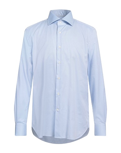 BORSA Patterned shirt Sky blue 100% Cotton