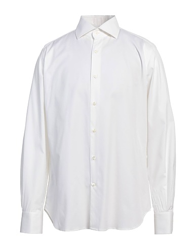 BORSA Solid color shirt Off white 100% Cotton